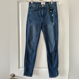 Frame Size 28 Le High Skinny Curved Hem Slit Jeans - Bustle
